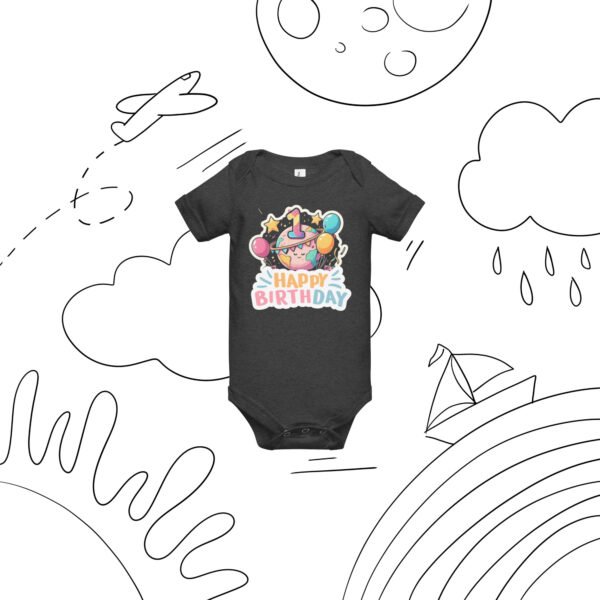 1st Birthday T-Shirt - Pastel Globe & Balloons - Baby Boy or Girl Birthday Outfit - Soft Cotton Toddler Tee - Keepsake Gift - Image 2