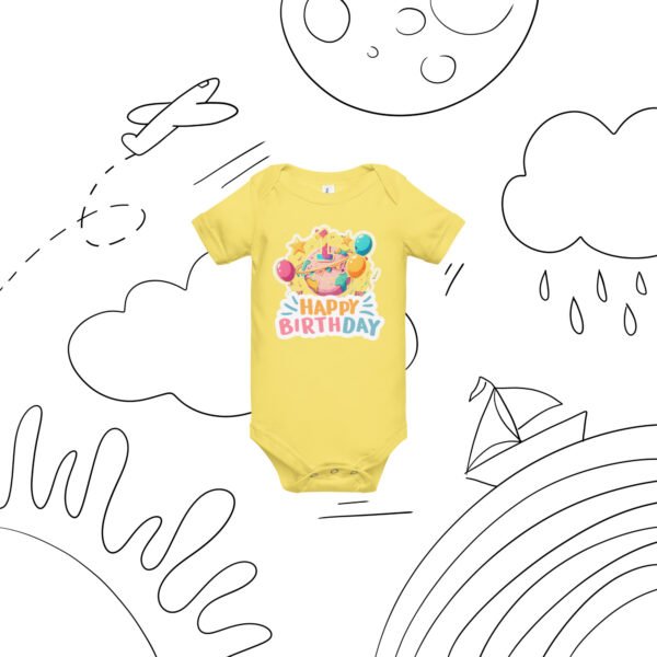 1st Birthday T-Shirt - Pastel Globe & Balloons - Baby Boy or Girl Birthday Outfit - Soft Cotton Toddler Tee - Keepsake Gift - Image 6
