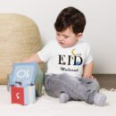 Boy and girl wearing Eid T-Shirts with crescent moon print