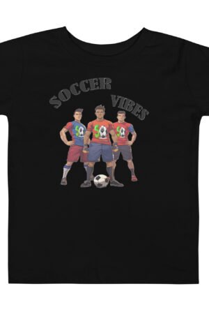 Soccer Vibes Kids T-Shirt showing vibrant soccer graphic.