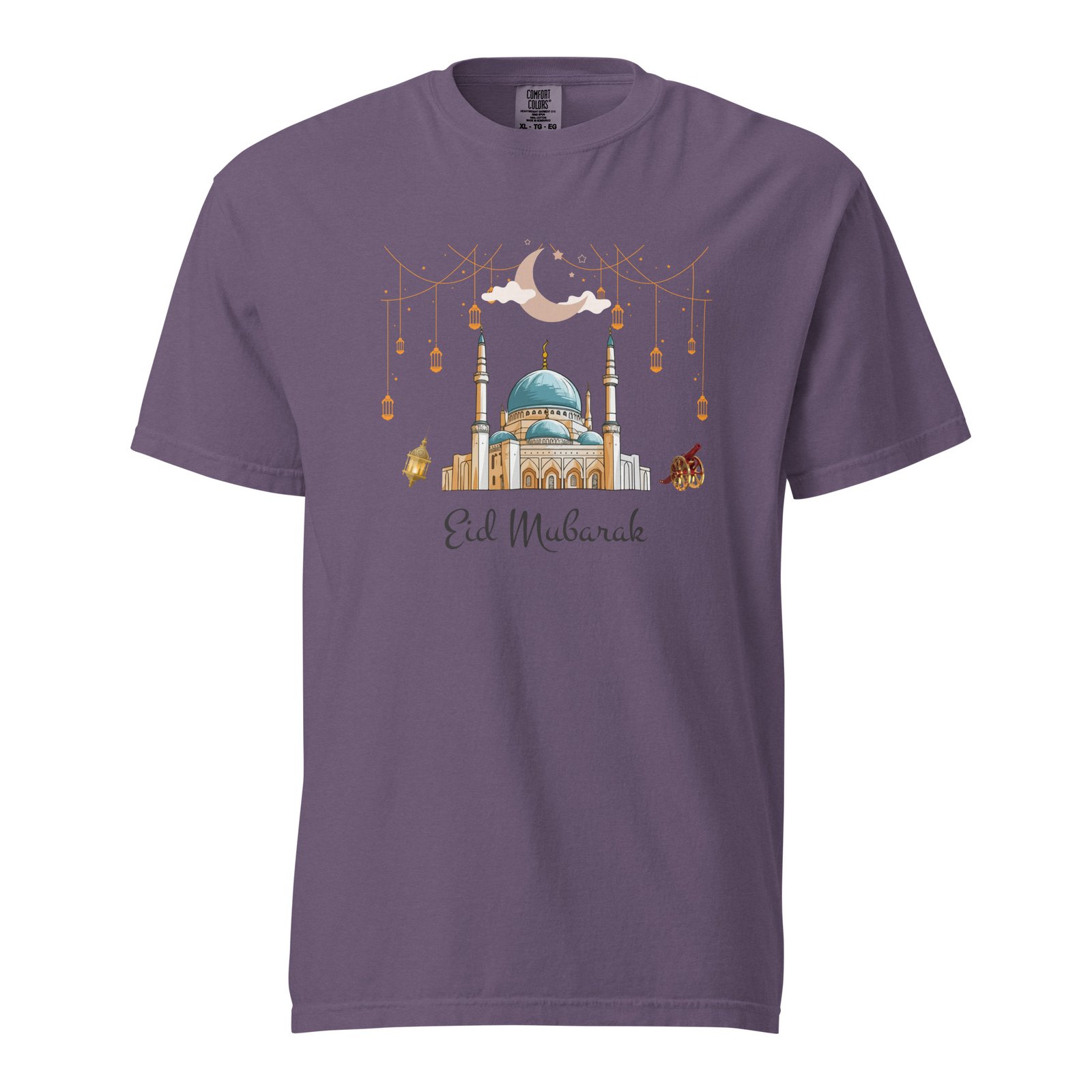Eid Mubarak Unisex Garment-Dyed Heavyweight T-Shirt – Festive & Stylish Tee - Image 4