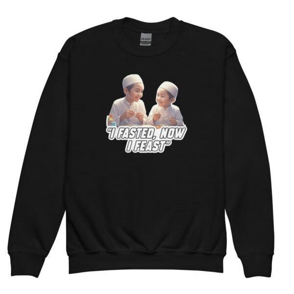 YoutEid Mubarak Kids Sweatshirt – Islamic Festive Wear, Cozy Ramadan & Eid Gift for Boys & Girlsh crewneck sweatshirt - Image 3