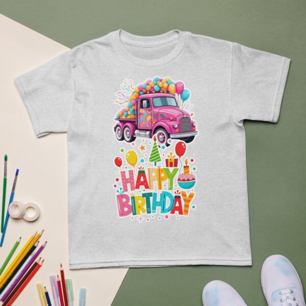 Pink Truck Birthday Shirt – Vintage-Inspired T-Shirt for Boys & Girls - Image 9