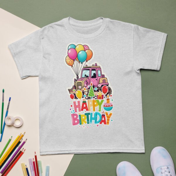 Cute Tractor T-Shirt for Girls – Pink Farm Birthday Shirt for Toddlers & Kids - Image 10