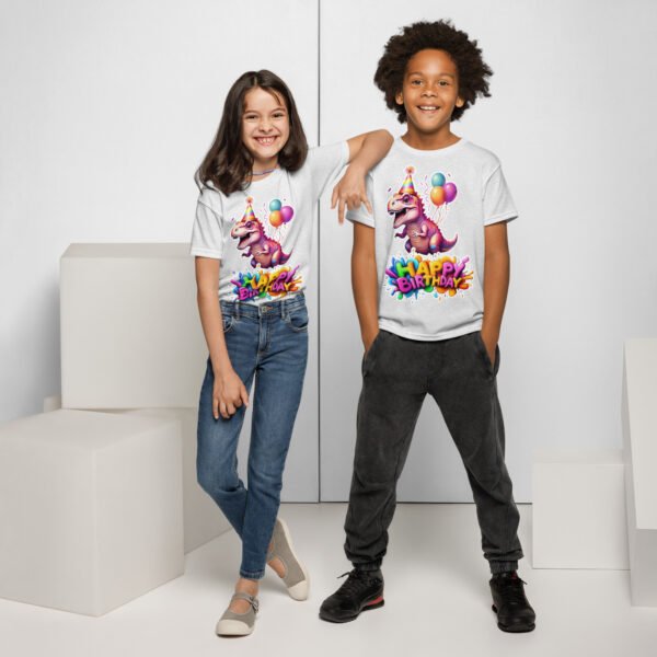 Pink Dinosaur Birthday T-Shirt for Girls - Cute Cartoon Dino Party Tee - Fun Birthday Outfit for Kids - Comfortable & Colorful - Image 9