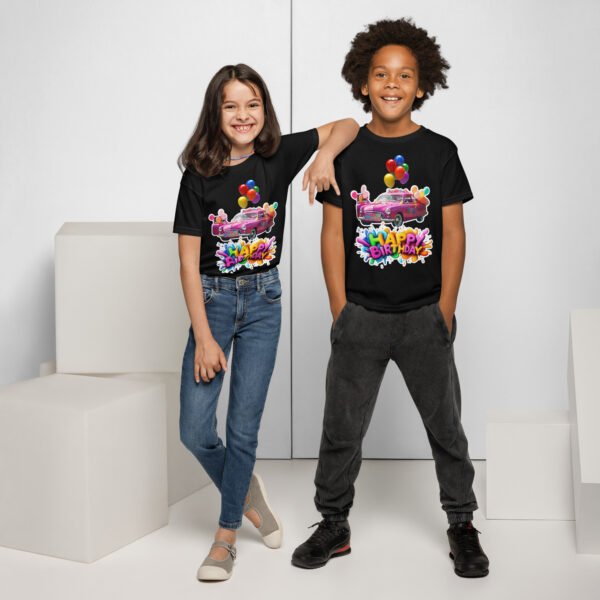 Fun Kids Birthday Shirt With Balloons – Unisex Party Tee - Image 2