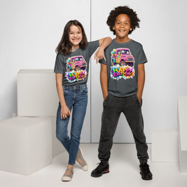 Kids Pink Truck Birthday Tee – Graffiti Art Happy Birthday Shirt - Image 5