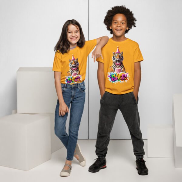 Tiger Theme Birthday Tee – Whimsical Cartoon Tiger T-Shirt - Image 7