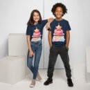 Whimsical Kids Birthday Cake T-Shirt - Fun Cartoon Pink Cake with Smiling Star - Cute & Playful Gift for All Ages