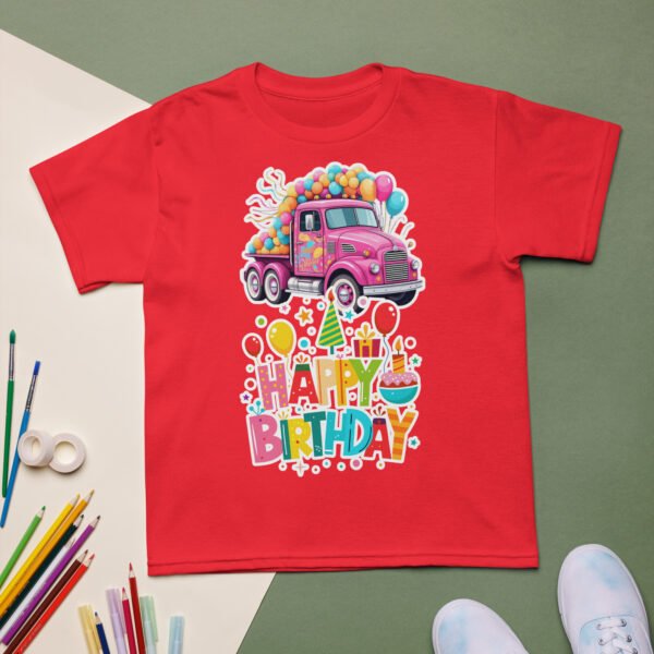 Pink Truck Birthday Shirt – Vintage-Inspired T-Shirt for Boys & Girls - Image 6