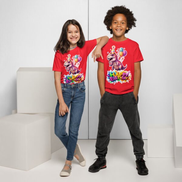 Pink Dinosaur Birthday T-Shirt for Girls - Cute Cartoon Dino Party Tee - Fun Birthday Outfit for Kids - Comfortable & Colorful - Image 5