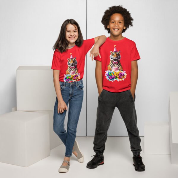 Tiger Theme Birthday Tee – Whimsical Cartoon Tiger T-Shirt - Image 6