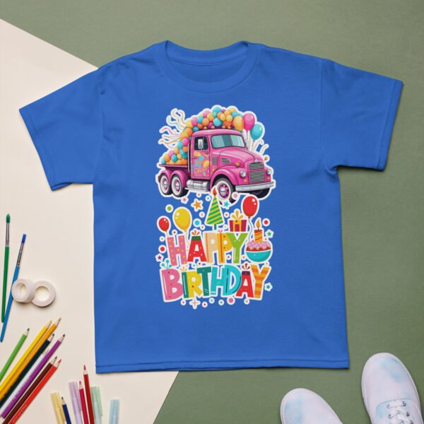 Pink Truck Birthday Shirt – Vintage-Inspired T-Shirt for Boys & Girls - Image 7