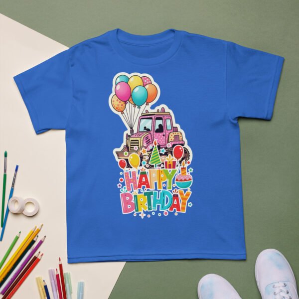Cute Tractor T-Shirt for Girls – Pink Farm Birthday Shirt for Toddlers & Kids - Image 7