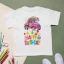 Pink Truck Birthday Shirt – Vintage-Inspired T-Shirt for Boys & Girls
