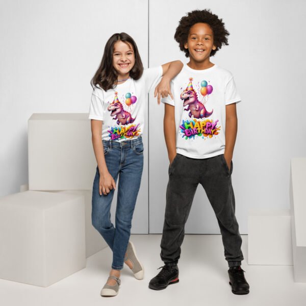 Pink Dinosaur Birthday T-Shirt for Girls - Cute Cartoon Dino Party Tee - Fun Birthday Outfit for Kids - Comfortable & Colorful - Image 10