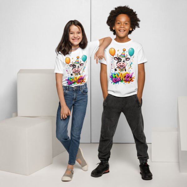 Kids Cow Birthday Tee – Cute Cartoon Cow T-Shirt - Image 10