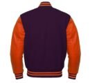 Purple Varsity Jacket with Orange Sleeves