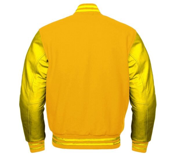 Bold Yellow Varsity Jacket – Classic Streetwear Style - Image 2