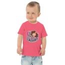 Toddler wearing a pink jersey t-shirt with “Mini Mama” graphic – toddler tee from pkhubofficial.com