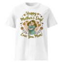 Mother's Day t-shirt with cute illustration of a child hugging mom – heartfelt gift idea for mom from son or daughter"