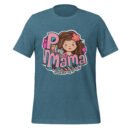 Blue women’s t-shirt with “Proud Mama” cartoon print – pkhubofficial.com