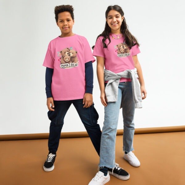 Mama's Boy Youth T-Shirt | Cute Bear Graphic Tee for Kids | pkhubofficial.com - Image 12