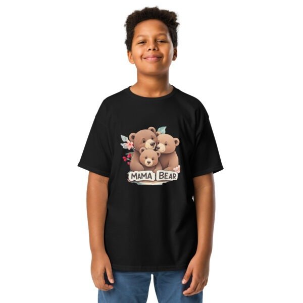 Mama's Boy Youth T-Shirt | Cute Bear Graphic Tee for Kids | pkhubofficial.com - Image 6