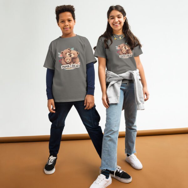 Mama's Boy Youth T-Shirt | Cute Bear Graphic Tee for Kids | pkhubofficial.com - Image 10