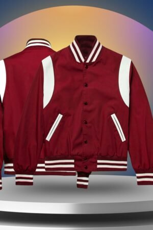 Red Strip Shoulder Satin Jacket