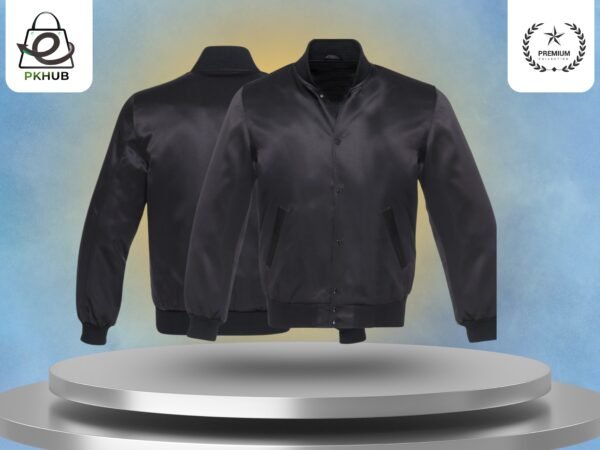 Black Strip Shoulder Satin Jacket