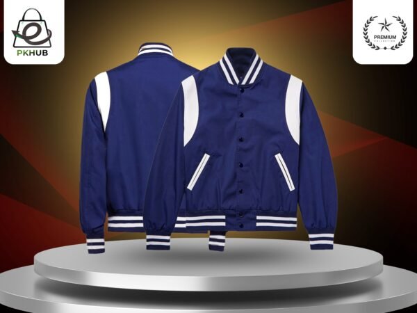 Blue Strip Shoulder Satin Jacket