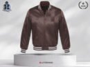 Brown Strip Shoulder Satin Jacket