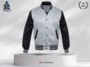 Silver Boday Black Sleeves Strip Shoulder Satin Jacket
