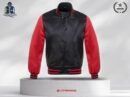 Black Body Red Sleeves Satin Jacket