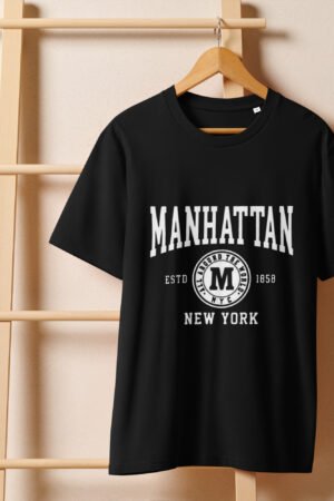 Manhattan NewYork Unisex organic ribbed neck t-shirt