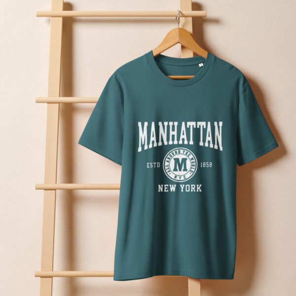 Manhattan NewYork Unisex organic ribbed neck t-shirt - Image 8