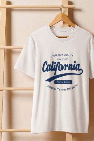 California Unisex organic ribbed neck t-shirt