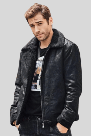 Men’s Black Shearling Leather Jacket