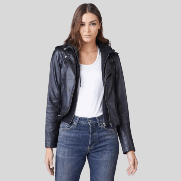 Women’s Black Biker Leather Jacket
