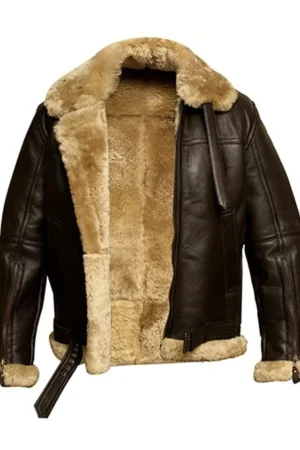 Men’s Brown Shearling Aviator Jacket